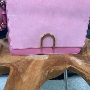 Fossil Pink Crossbody Bag with Gold Accent